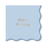 Happy Birthday Cocktail Napkins - Blue & Gold