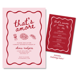 "That's Amore" Bridal Shower Customizable Invitation & Menu