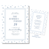 "The Summer I Turned ... " Customizable Birthday Invitation & Menu - Coastal Pretty