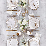 Blanc - White Striped Premium Large Paper Plates