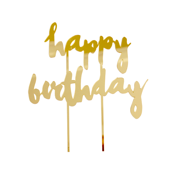 Gold Acrylic Happy Birthday Cake Topper by Harlow & Grey