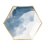 Malibu - Blue Watercolor Large Paper Plates