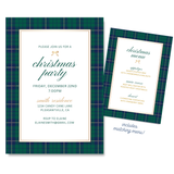 Classic Tartan Christmas Party Invitation - Customizable Invite & Menu