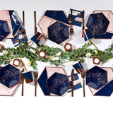 Erika - Navy Abstract Lunch Paper Napkins (Case Pack)