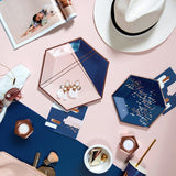 Erika - Navy Abstract Lunch Paper Napkins (Case Pack)