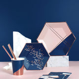 Erika - Navy Abstract Lunch Paper Napkins (Case Pack)
