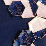 Erika - Navy Abstract Lunch Paper Napkins (Case Pack)