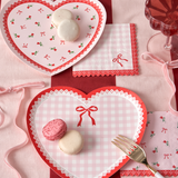 Valentines Day Lace Heart Shaped Plates - Gingham & Bows