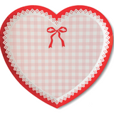 Valentines Day Lace Heart Shaped Plates - Gingham & Bows