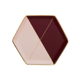 Bordeaux - Maroon Pink Colorblock Small Paper Plates (Case Pack)