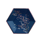Erika - Navy Speckle Small Paper Plates (Case Pack)