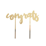 Congrats Gold-Mirrored Cake Topper (Case Pack)