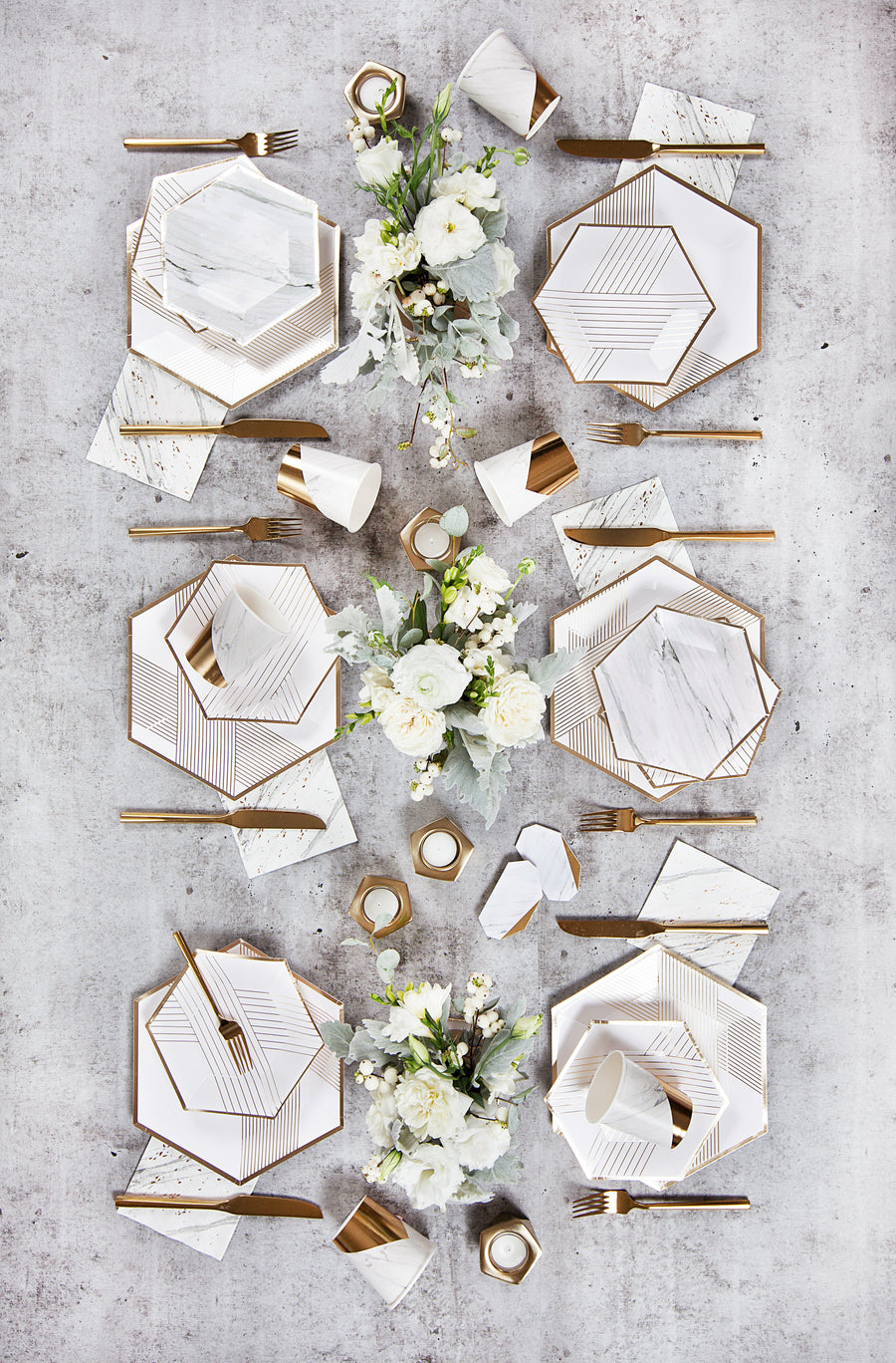 Blanc - White Marble Cocktail Paper Napkins