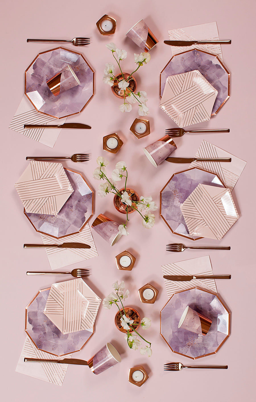 Amethyst - Pale Pink Striped Small Paper Plates – Harlow & Grey