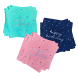 Sprinkles - Bright Happy Birthday Lunch Napkins (Multi-Color Pack, 24 Count)