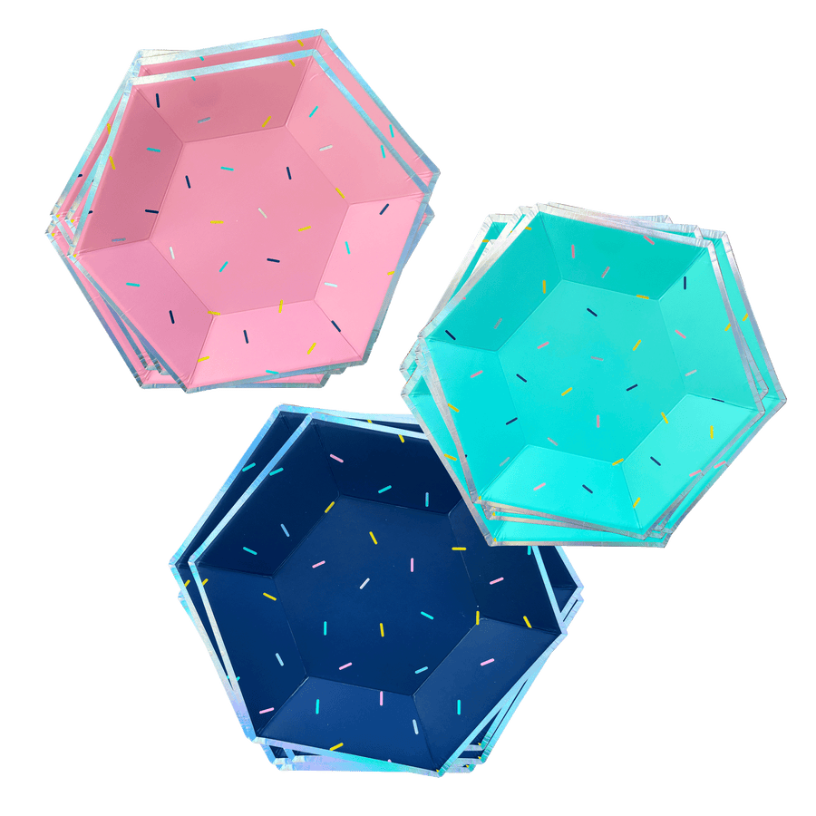 Sprinkles Bright Small Paper Plates Multi Color Pack 18 Count Harlow Grey