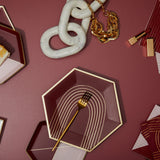 Bordeaux - Maroon Pink Colorblock Small Paper Plates