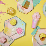 Pastel - Pink Plaid Small Paper Plates