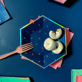 Sprinkles - Bright Small Paper Plates (Multi-Color Pack, 18 Count)