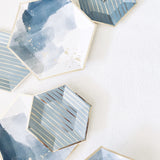 Malibu - Blue Watercolor Large Paper Plates (Case Pack)