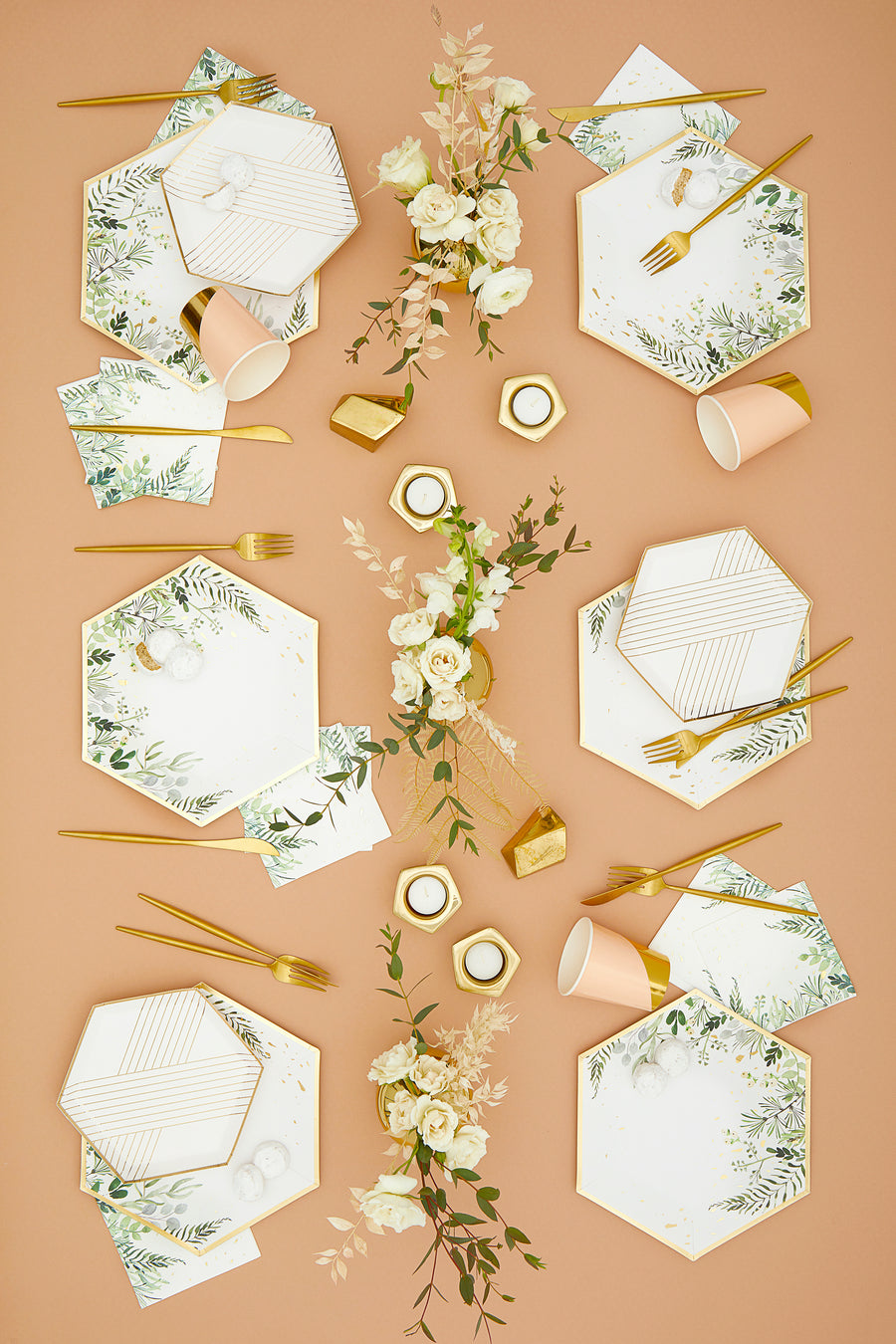 Secret Garden - White Botanicals Cocktail Paper Napkins