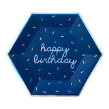 Sprinkles - Bright Happy Birthday Large Paper Plates (Mulit-Color Pack, 18 Count)