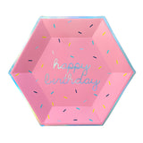 Sprinkles - Bright Happy Birthday Large Paper Plates (Mulit-Color Pack, 18 Count)